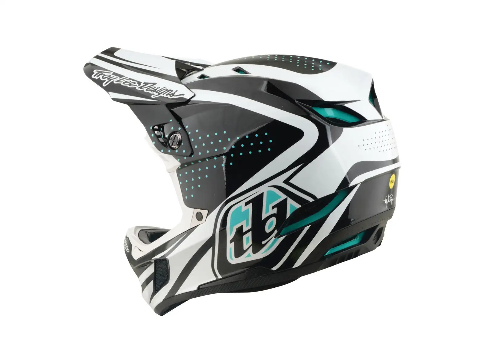 Troy Lee Designs D4 Composite MIPS přilba Crest Real Teal