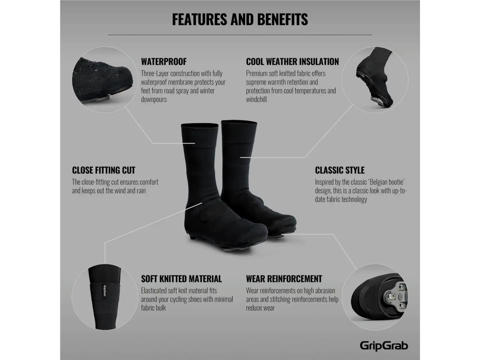 Grip Grab Flandrien Waterproof silniční návleky žluté