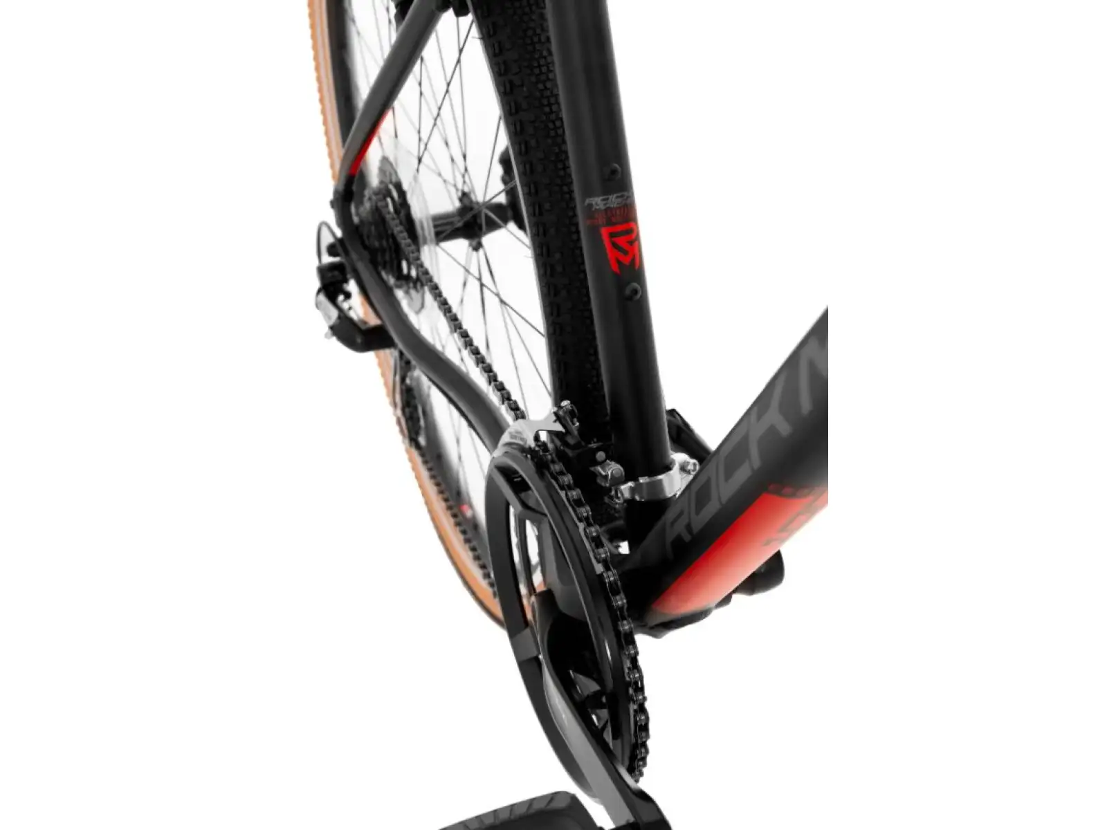 Rock Machine CrossRide 100 mat black/dark grey/brick red trekingové kolo