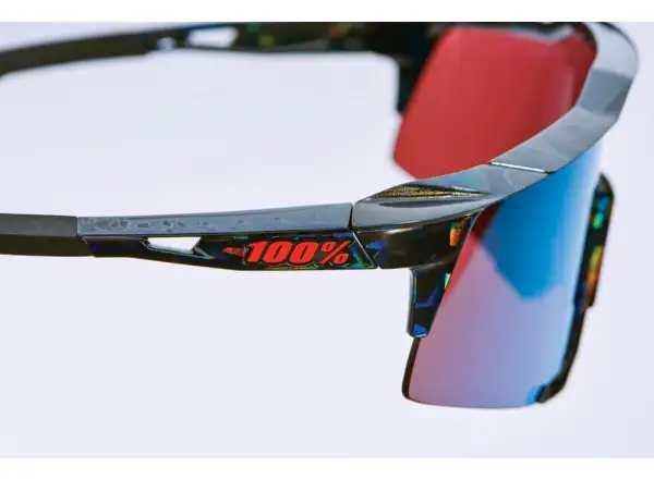 100% SPEEDCRAFT cyklistické brýle Black Holographic/Hiper blue Multilayer Mirror Lens