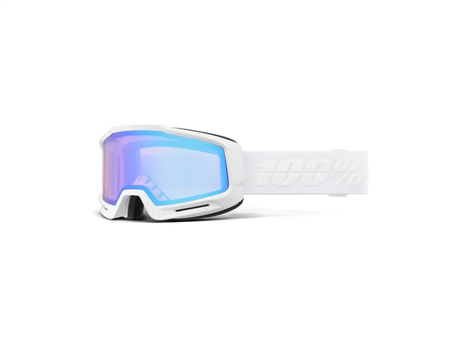 100% Okan lyžařské sjezdové brýle White/HiPER Turquoise Mirror