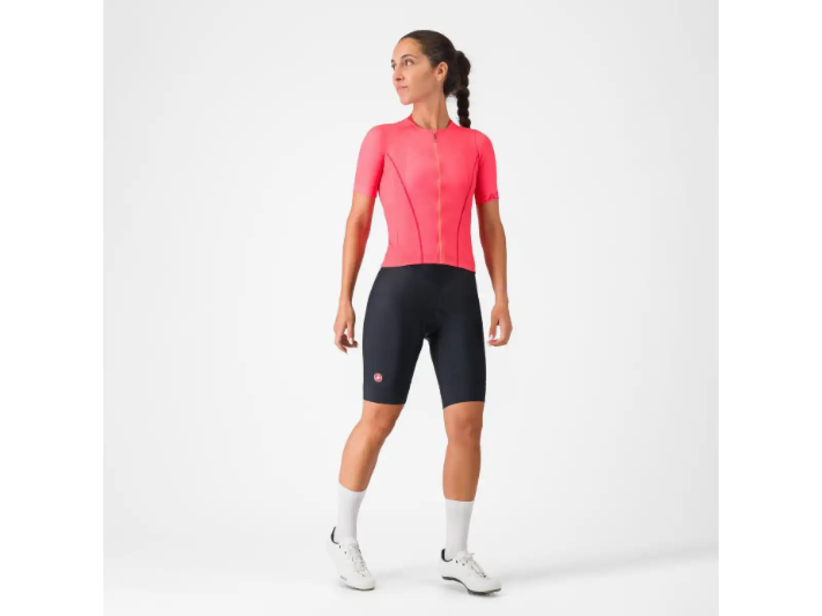 Castelli Anima Flow dámský dres krátký rukáv Brilliant Pink/Hibiscus