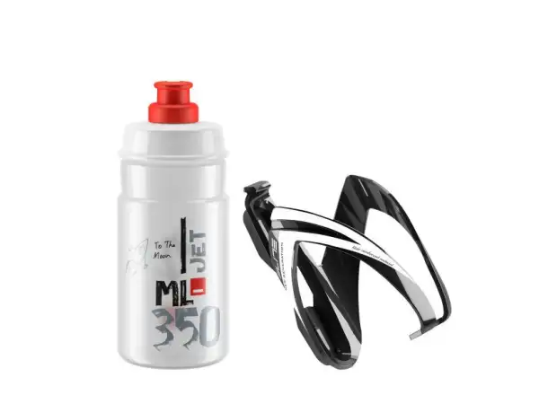 Elite Kit CEO sada košík Black Glossy + JET láhev 350 ml Clear/Red Logo