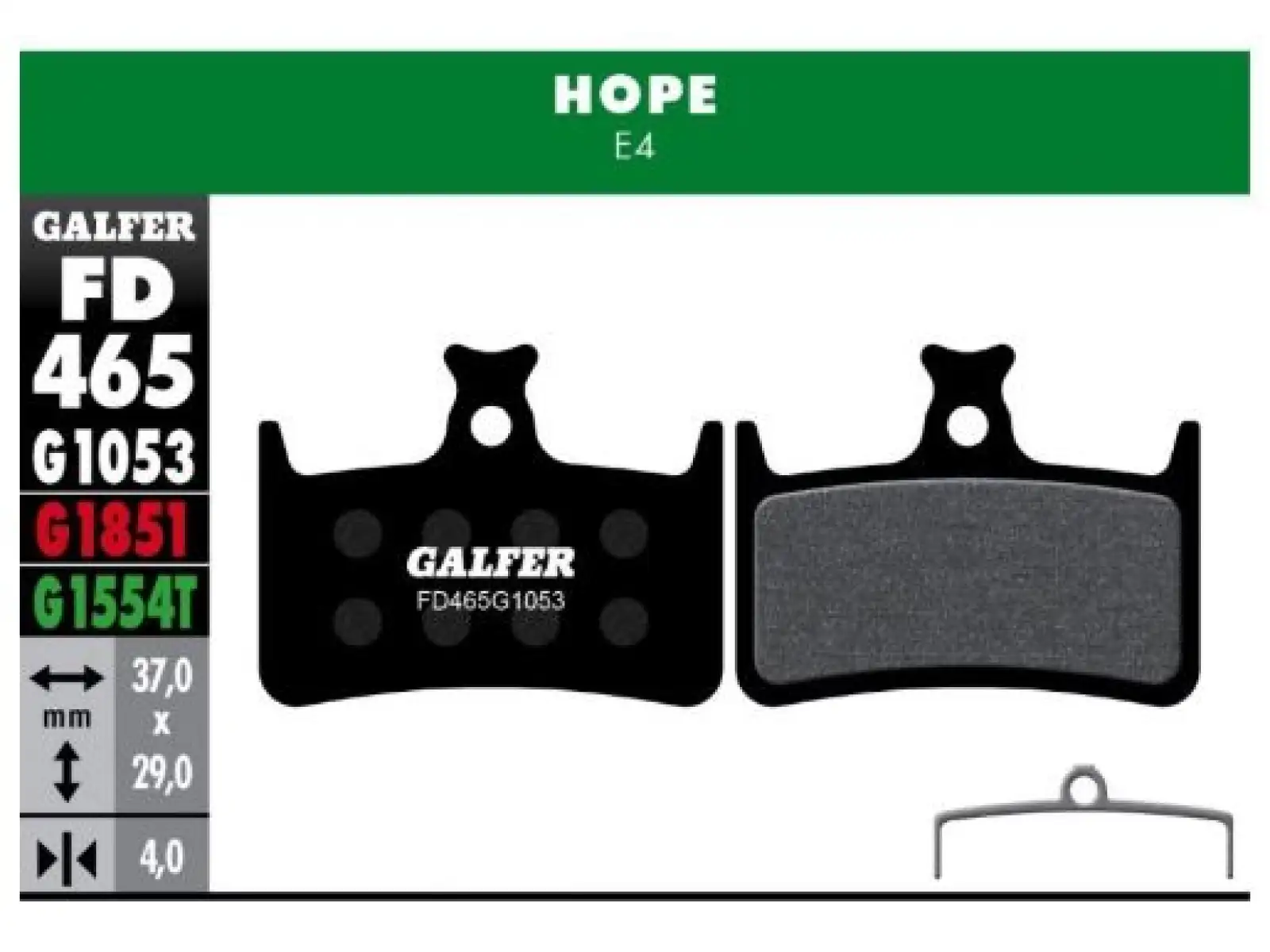 Galfer FD465 Standard G1053 brzdové destičky pro Hope