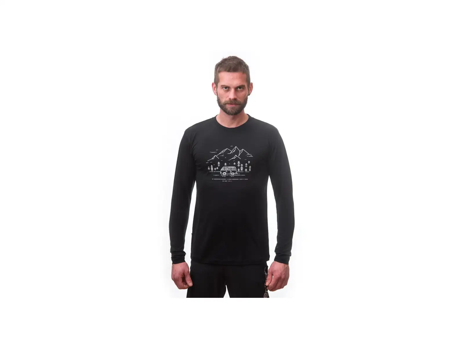 Sensor Merino Active PT Van Life pánské triko dlouhý rukáv černá