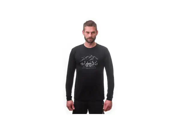 Sensor Merino Active PT Van Life pánské triko dlouhý rukáv černá