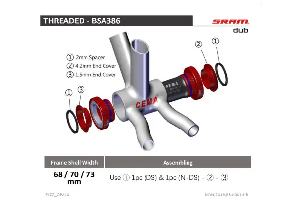Cema Sram DUB středové složení Steel černá