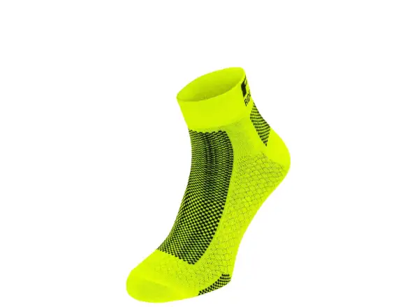 R2 Easy cyklistické ponožky neonově žlutá/černá