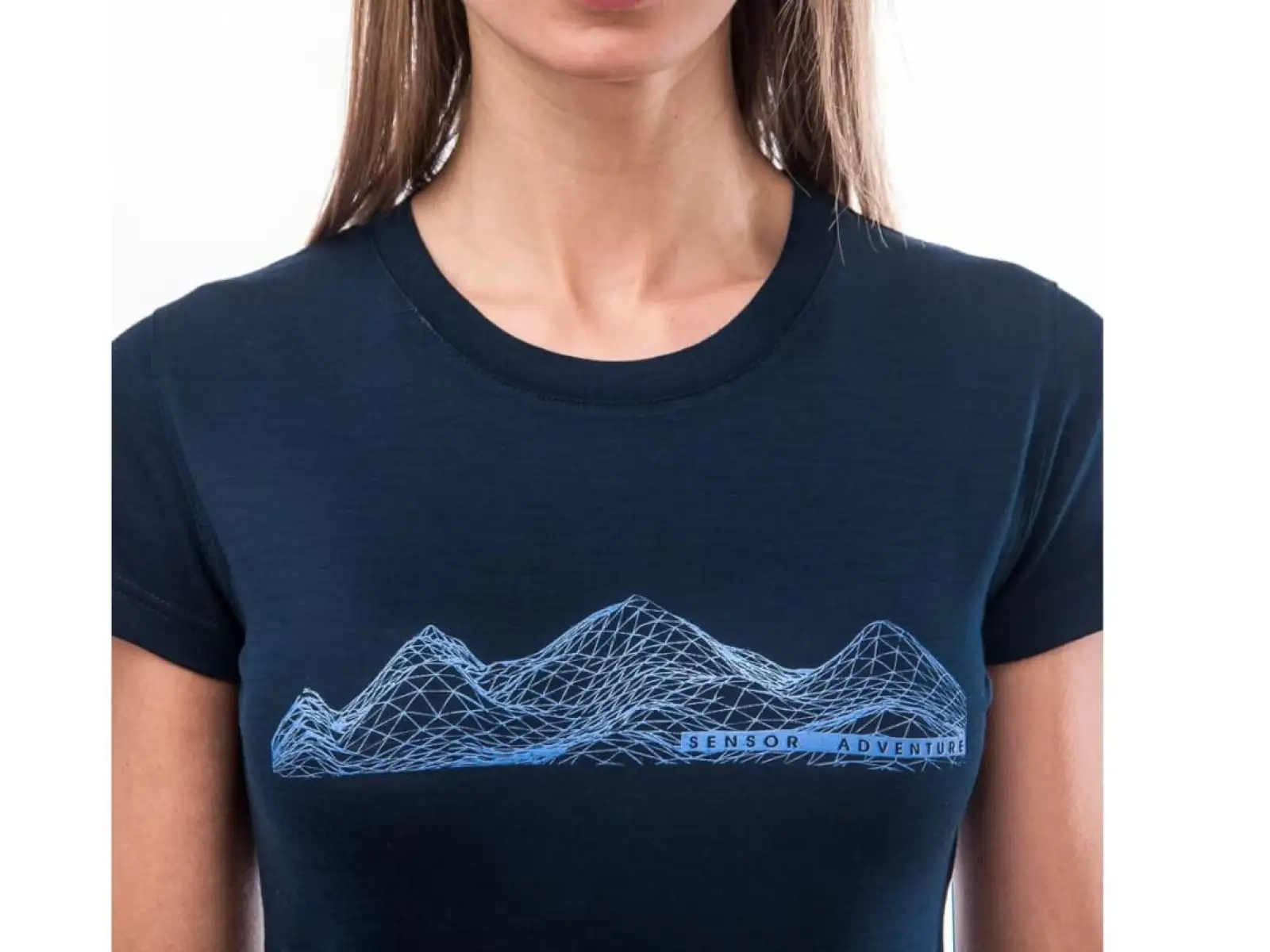 Sensor Merino Active PT Mountains dámské triko krátký rukáv Deep Blue