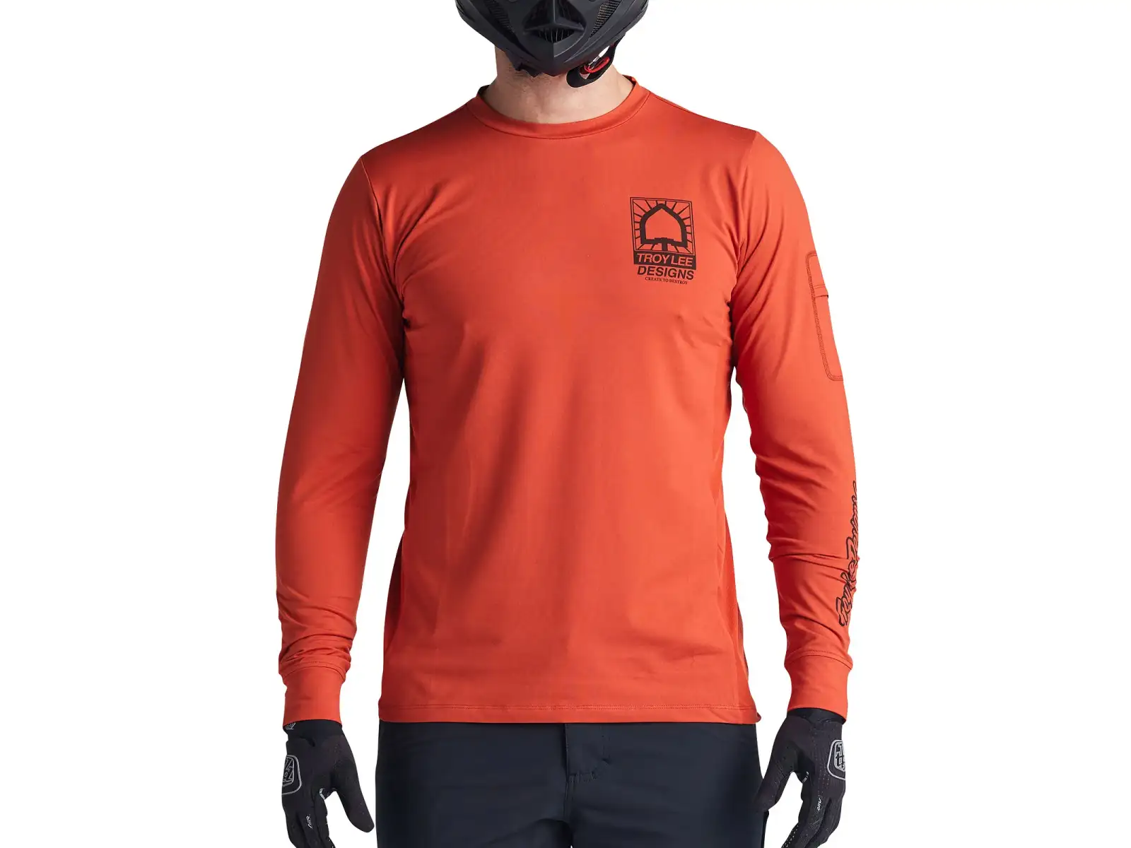 Troy Lee Designs Ruckus Ride Tee Create To Destroy pánský dres dlouhý rukáv Brick