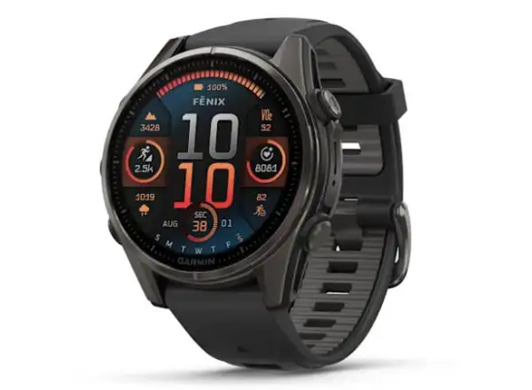 Garmin fenix 8 - 43 mm AMOLED Sapphire chytré hodinky Carbon titanium Black/Pebble grey