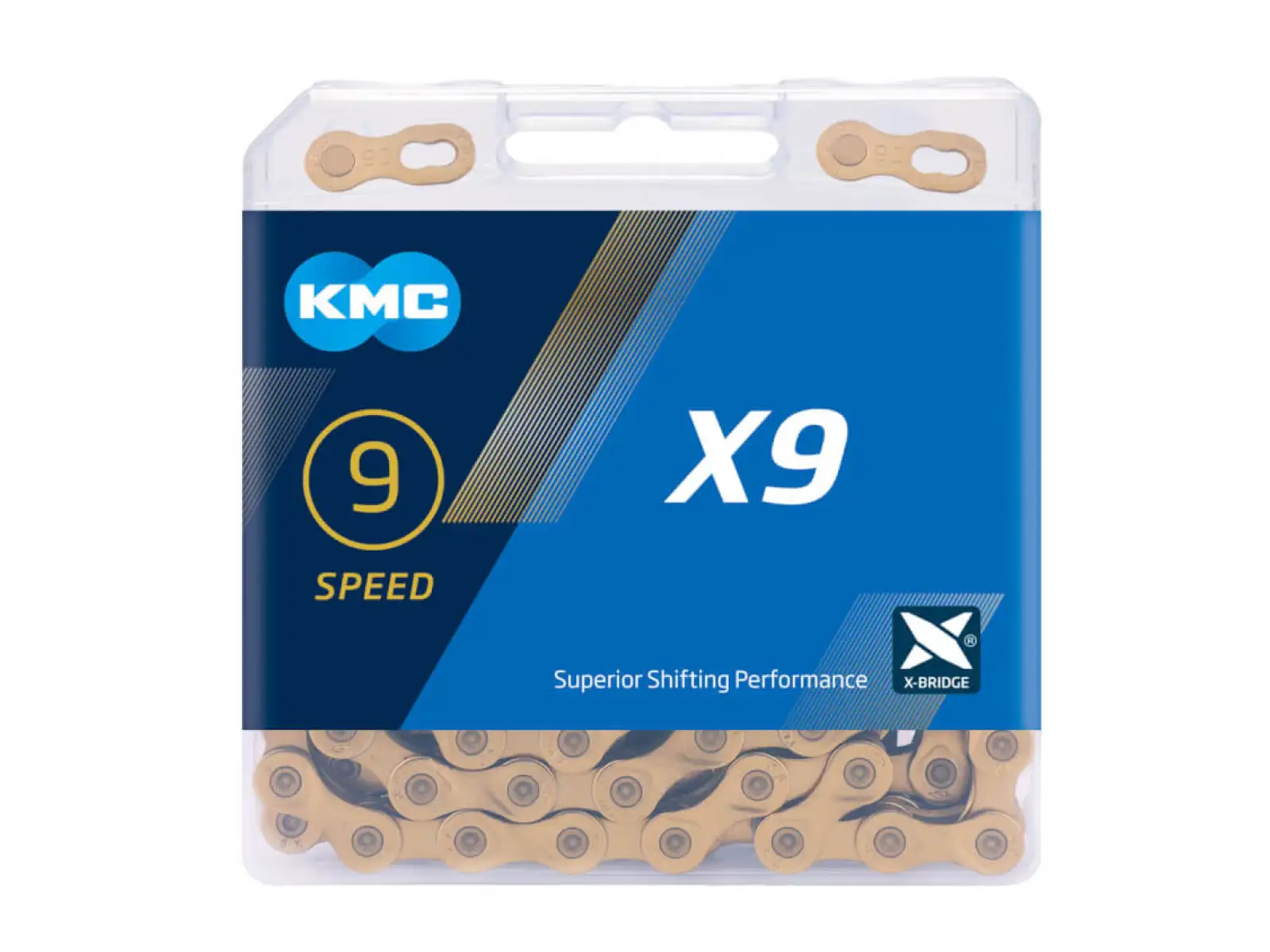 KMC řetěz X9 zlatá 114 článků