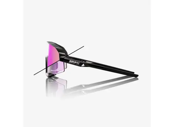 100% Slendale sluneční brýle Gloss Black/Photochromic Purple Mirror