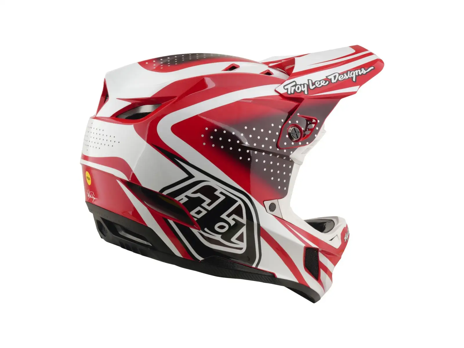 Troy Lee Designs D4 Polyacrylite MIPS přilba Line Fire/white