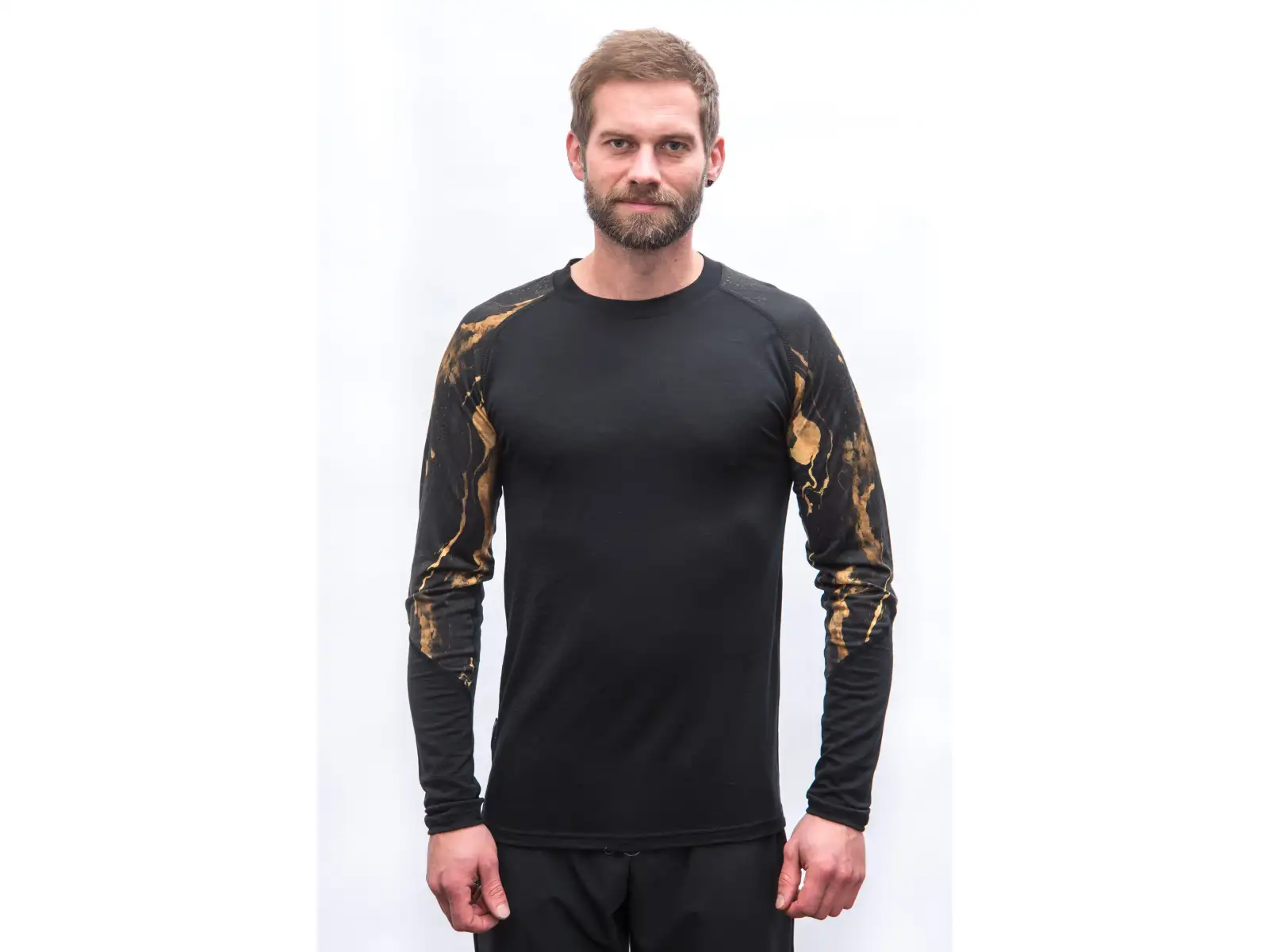 Sensor Merino Impress pánské triko dlouhý rukáv černá/cosmos