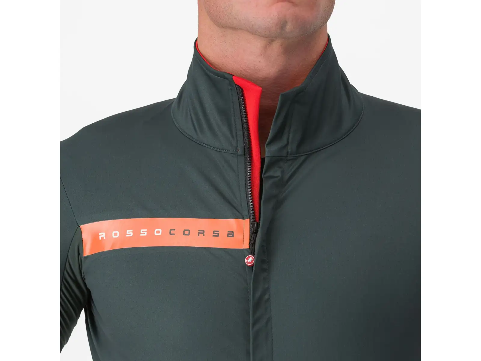 Castelli Beta RoS pánská bunda Rover Green/Red Orange