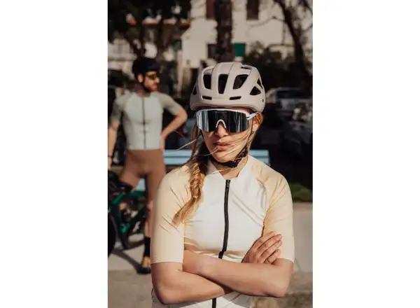 Force Epic cyklistické brýle bílé/modré zrcadlové sklo