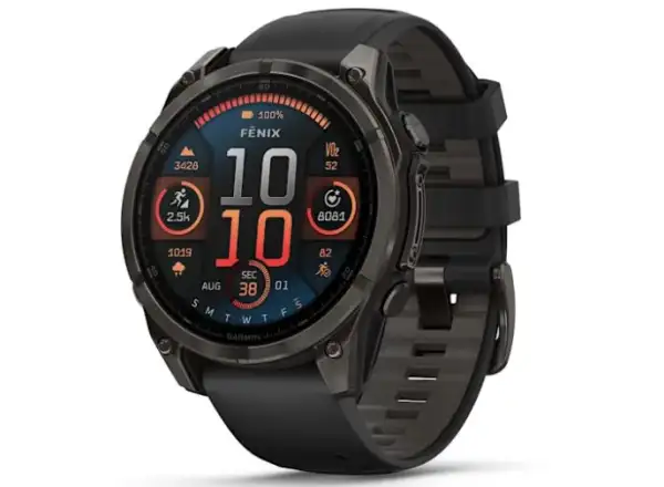 Garmin fenix 8 - 47 mm AMOLED Sapphire chytré hodinky Carbon grey DLC titanium Black/Gray