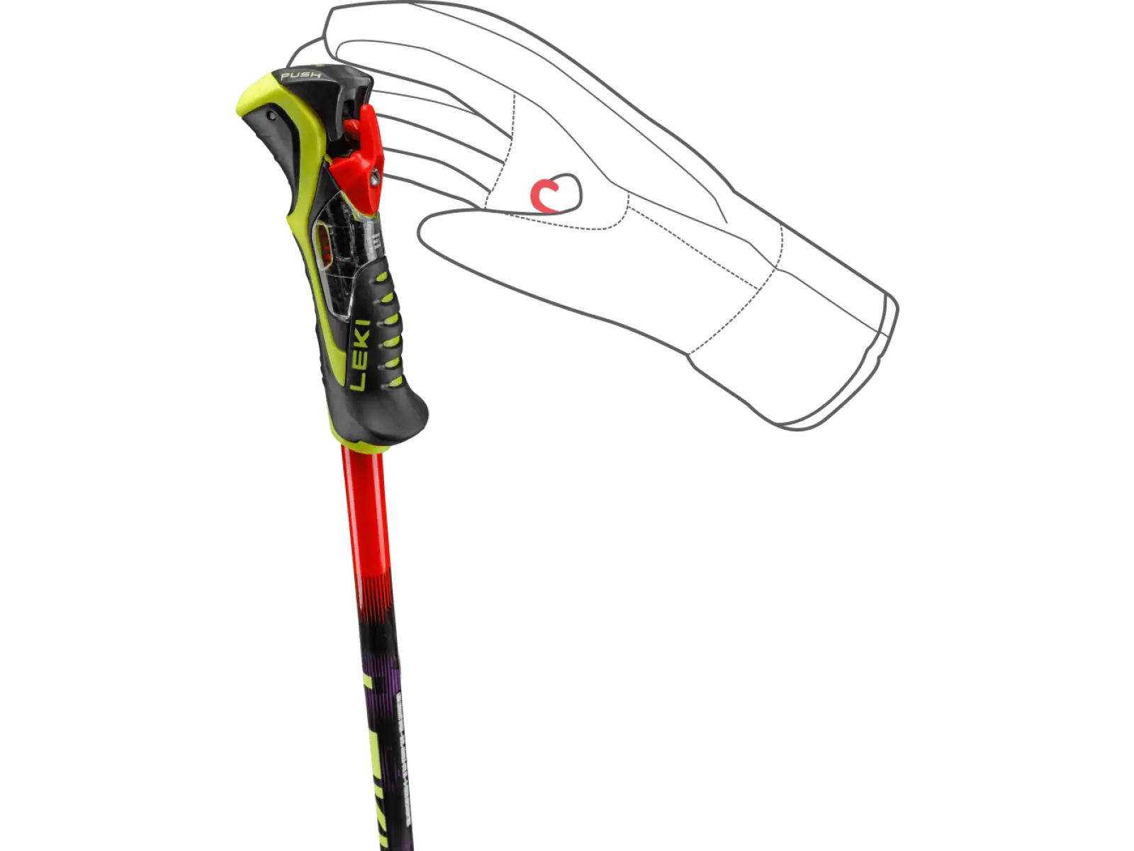 Leki WCR Pro Lite SL TR sjezdové hole  Bright red-violet-neonyellow