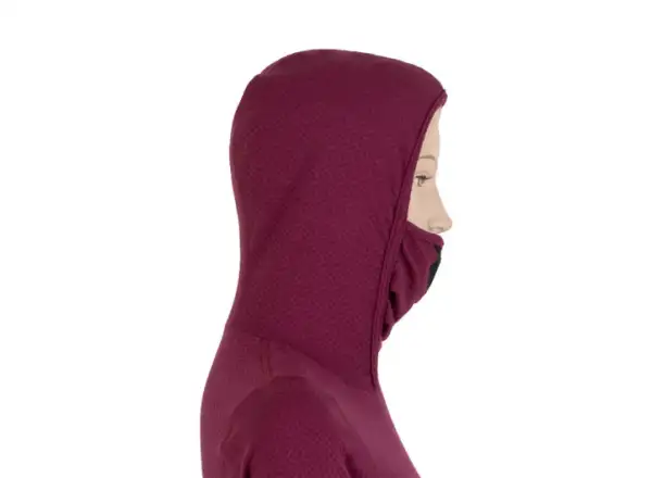Sensor Merino DF dámské triko s kapucí dlouhý rukáv fialová