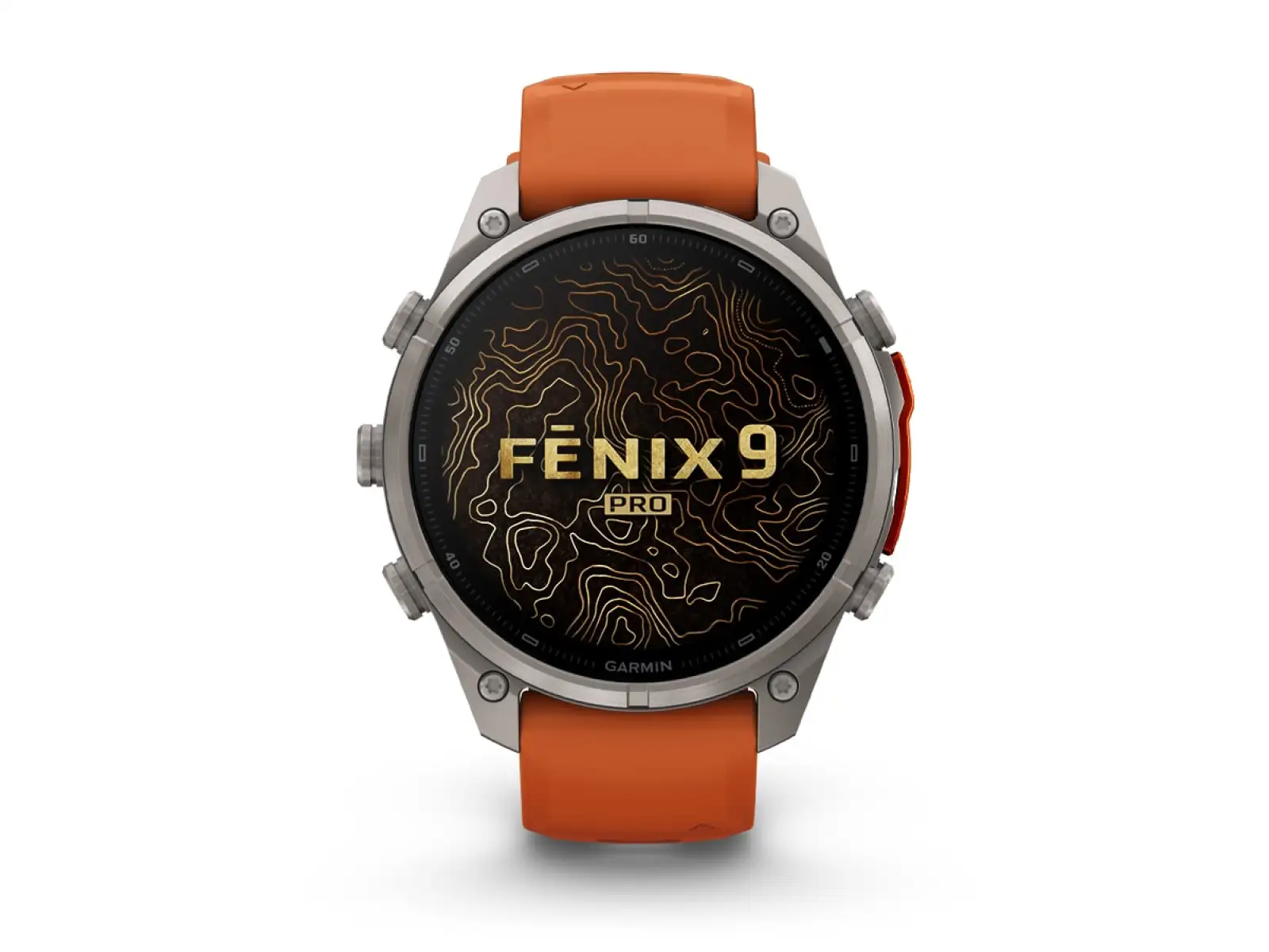 Garmin Fénix 9 Pro inReach 47 mm chytré hodinky Titanium Autumn orange/Spark orange