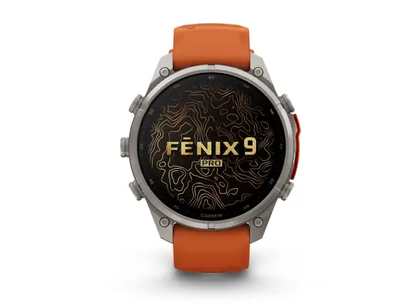 Garmin Fénix 9 Pro inReach 47 mm chytré hodinky Titanium Autumn orange/Spark orange