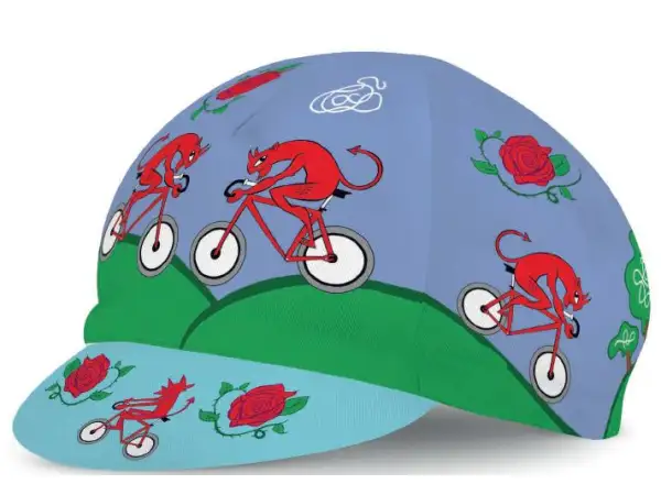 Cinelli DIAVOLO ROSSO cyklistická čepice s kšiltem modrá/červená/zelená