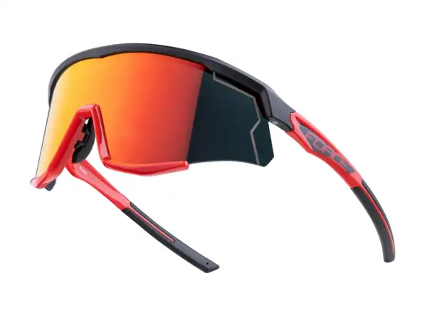 Force Sonic cyklistické brýle černá/červená, červená zrcadlová skla