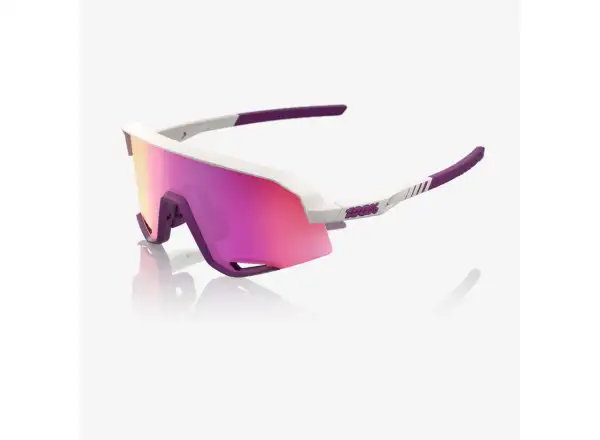 100% Slendale sluneční brýle Matte Chalk/Purple Multilayer Mirror Lens