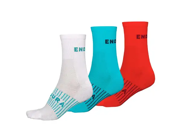Endura Coolmax Race dámské ponožky (3 páry v balení) blue pacific vel. Uni