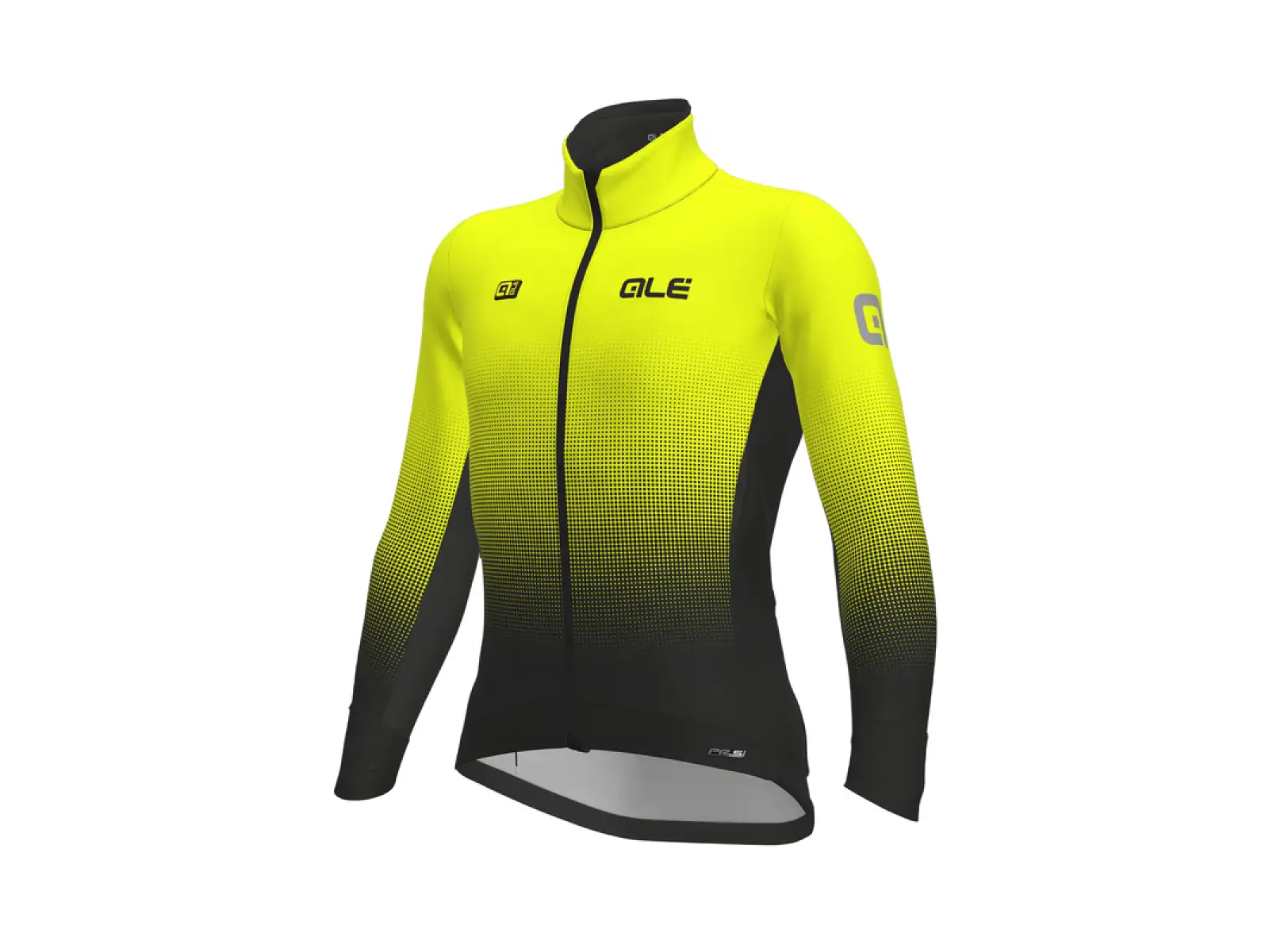 ALÉ PRS Dots DWR Stretch pánská cyklistická bunda black/fluo-yellow