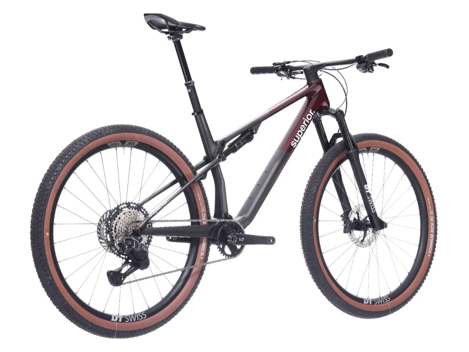 Superior XF 9.6 Team celoodpružené kolo Gloss Carbon/Red Carbon