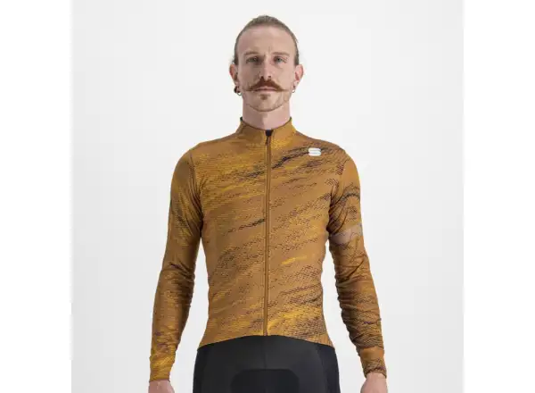 Sportful Cliff Supergiara Thermal pánský dres dlouhý rukáv leather golden oak black