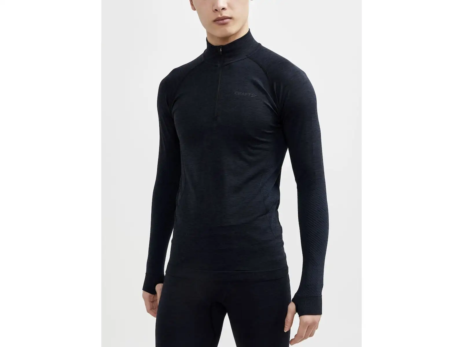 Craft Core Dry Active Comfort Zip pánské triko dlouhý rukáv černá