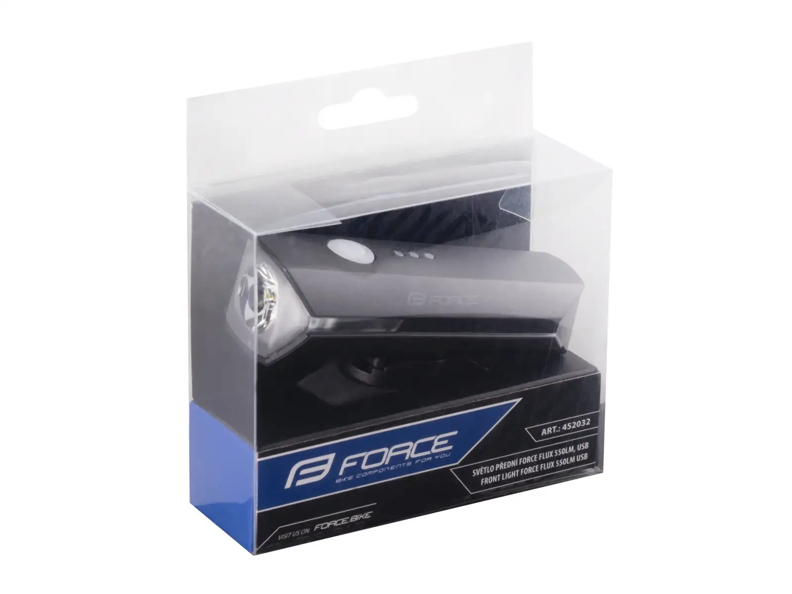 Force FLUX 550 lm přední světlo USB-C černá