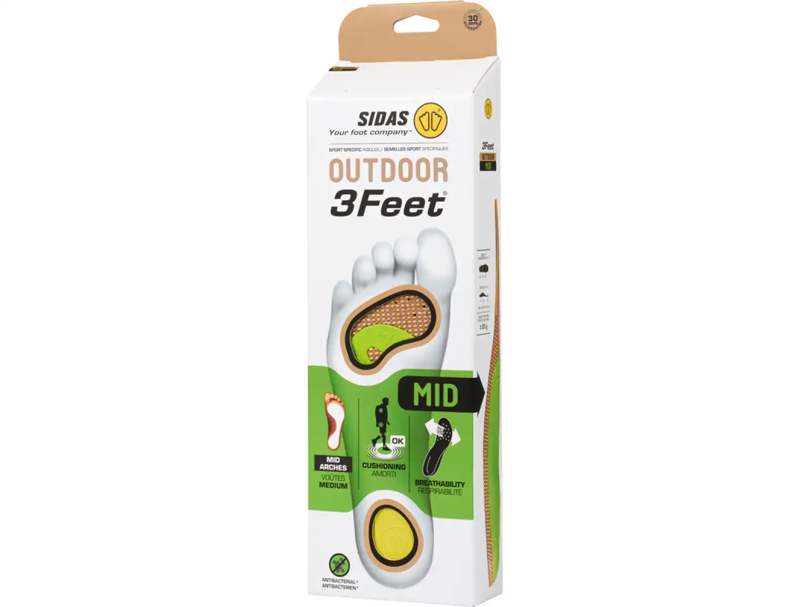 Sidas 3Feet Outdoor Mid vložky do bot střední klenba 1 pár