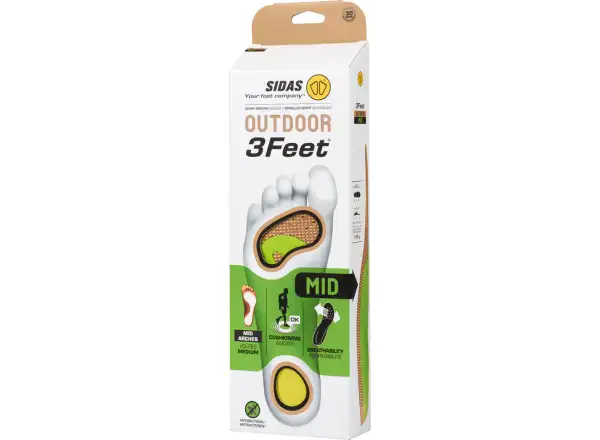 Sidas 3Feet Outdoor Mid vložky do bot střední klenba 1 pár