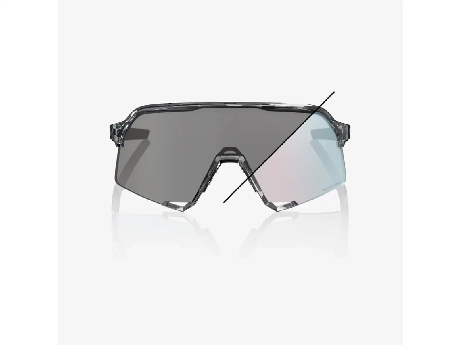 100% S3 sluneční brýle Polished Translucent Grey/Rose Gold Mirror Photochromic