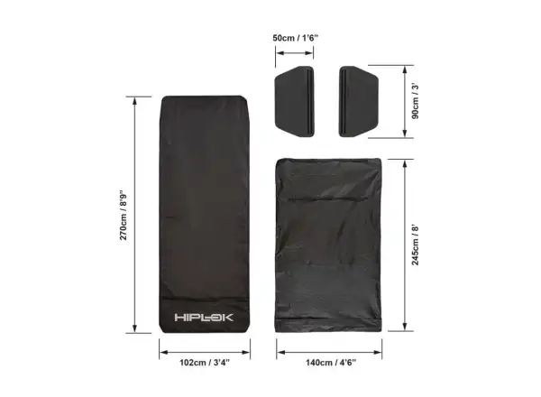 Hiplok Rideshield ochranná podložka 2700 x 1020 mm černá