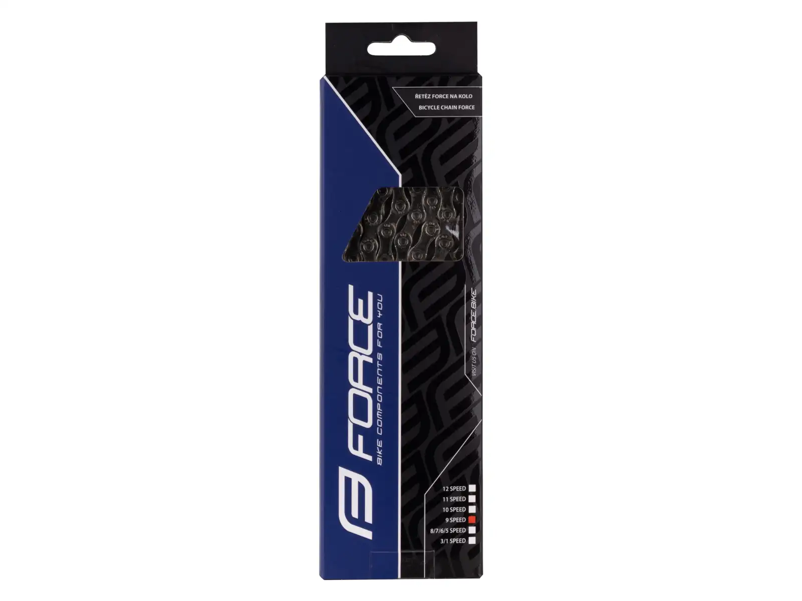 Force P9 E-bike 9 sp. řetěz 138 čl. celostříbrný