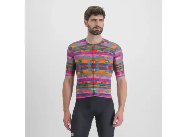 Sportful Glitch Bomber pánský dres krátký rukáv Multicolor pink