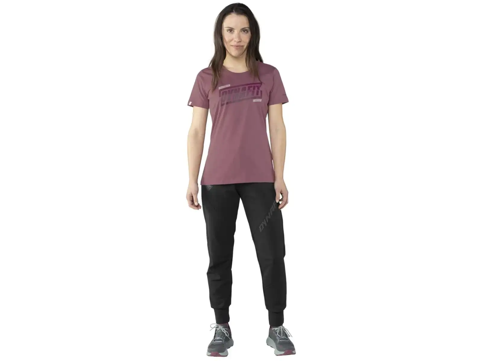 Dynafit Graphic Cotton dámské triko krátký rukáv Dark Rose/Tabloid