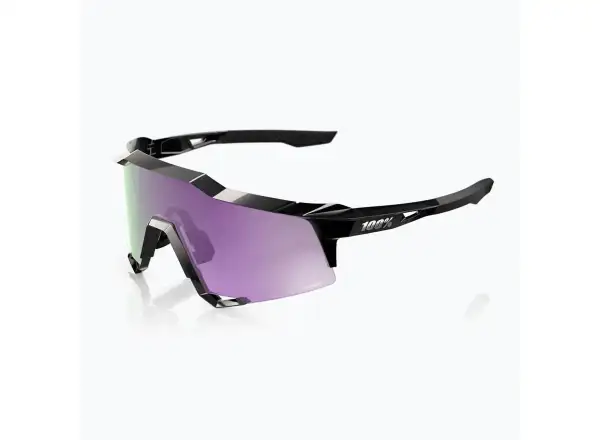100% Speedcraft sluneční brýle Polished Black/HiPER Polarized Lavender Mirror