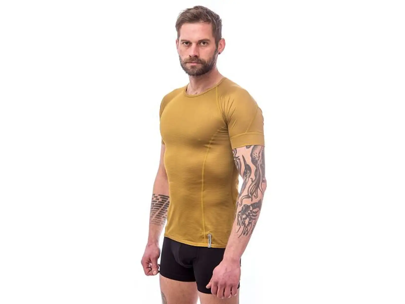 Sensor Coolmax Tech pánské triko krátký rukáv Mustard