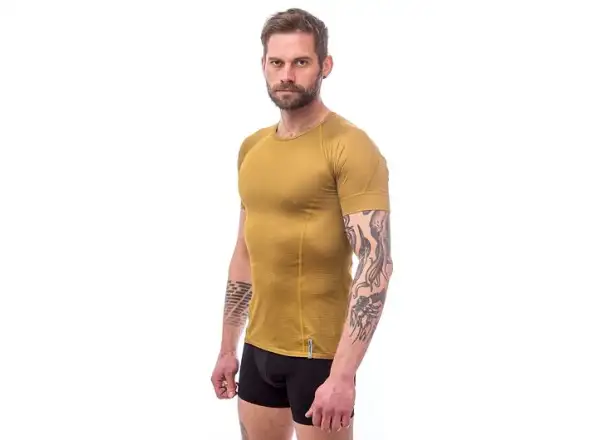 Sensor Coolmax Tech pánské triko krátký rukáv Mustard