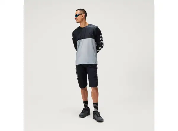 Endura Core Printed L/S Tee pánský dres dlouhý rukáv Black