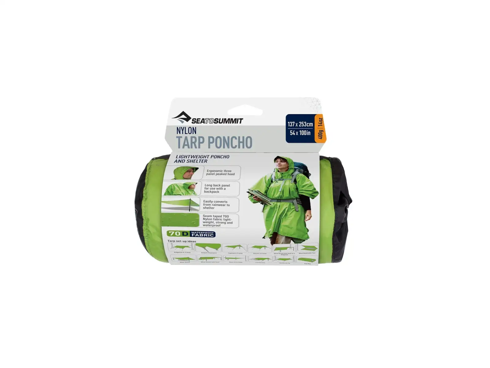 Sea to Summit Nylon Tarp Poncho Green