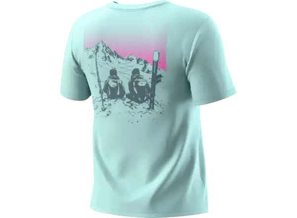 Dynafit Back Graphic Cotton dámské triko krátký rukáv Cloud Blue/Twilight