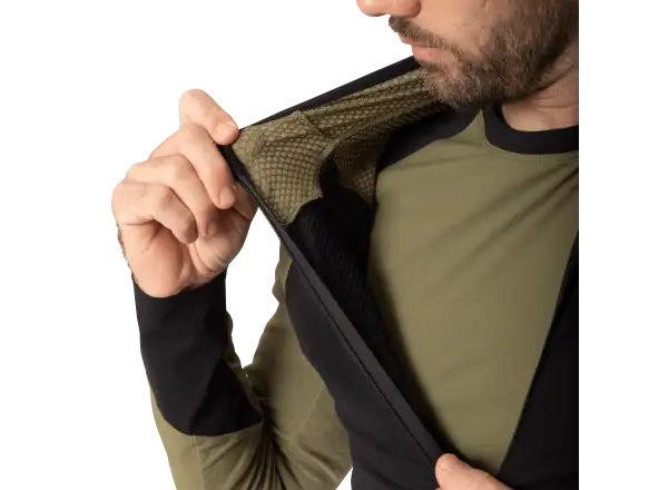 Dynafit Alpine Zip pánské běžecké triko dlouhý rukáv Military green/0910