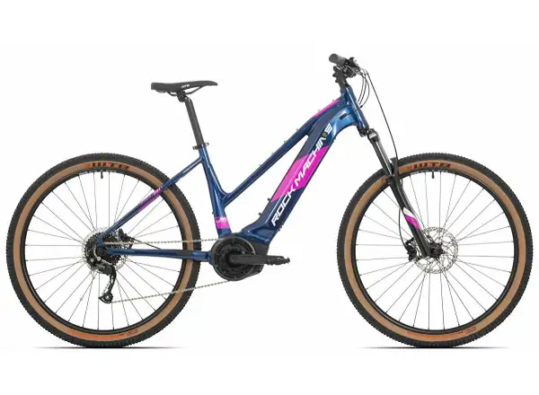 Rock Machine Torrent INT e50-29 Gloss Blue/Silver/Pink nízkonástupové horské elektrokolo